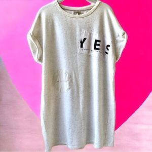 ZARA W/B COLLECTION Oversize T-Shirt YES Inhale Exhale Womens Small - Medium